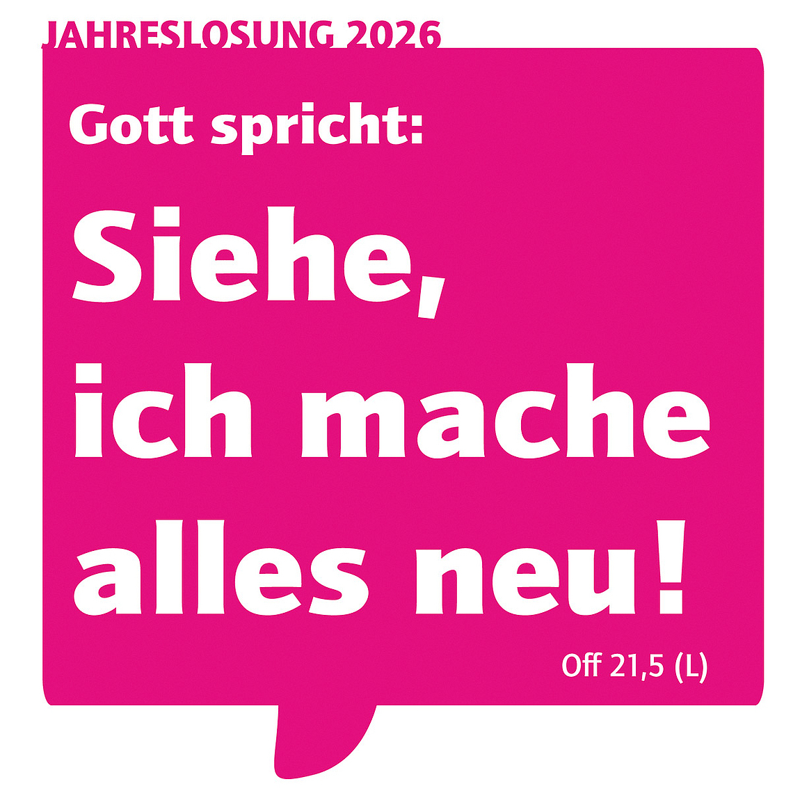 Druck Grafik mit der Jahreslosung 2026