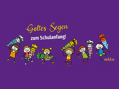 Für die Erstklässlerinnen und Erstklässler bietet die Landeskirche eine liebevoll gestaltetet Segenskarte zum Schulstart an. Unser Foto zeigt die Titelseite der Klappkarte. Für die Erstklässlerinnen und Erstklässler bietet die Landeskirche eine liebevoll gestaltetet Segenskarte zum Schulstart an. Unser Foto zeigt die Titelseite der Klappkarte.