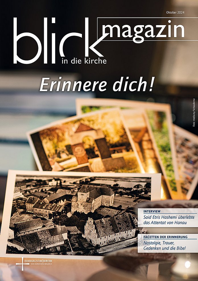 Titelplatt der Ausgane "Erinnere dich" der Ausgabe 10/24 des Magazins "blick in die kirche"