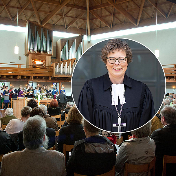 Blick in die Paul-Gerhard-Kirche in Kassel, aus der am 1. Weihnachtsfeiertag der Gottesdienst mit Bischöfin Beate Hofmann übertragen wird. Blick in die Paul-Gerhard-Kirche in Kassel, aus der am 1. Weihnachtsfeiertag der Gottesdienst mit Bischöfin Beate Hofmann übertragen wird.