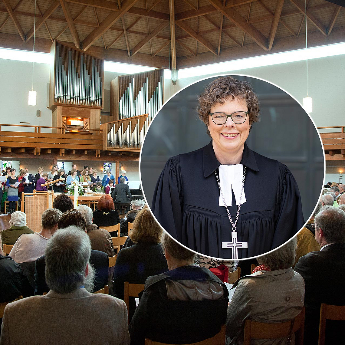 Blick in die Paul-Gerhard-Kirche in Kassel, aus der am 1. Weihnachtsfeiertag der Gottesdienst mit Bischöfin Beate Hofmann übertragen wird. Blick in die Paul-Gerhard-Kirche in Kassel, aus der am 1. Weihnachtsfeiertag der Gottesdienst mit Bischöfin Beate Hofmann übertragen wird.