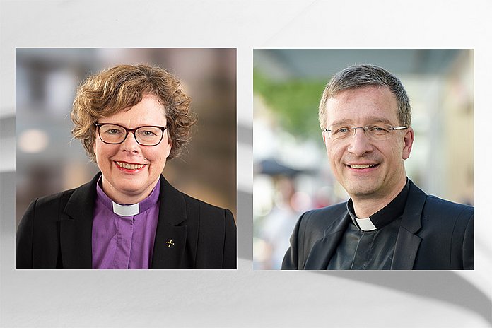 Bischöfin Dr. Beate Hofmann (Kassel) und Bischof Dr. Michael Gerber (Fulda). (Fotos: medio.tv/Schauderna & Bistum Fulda)