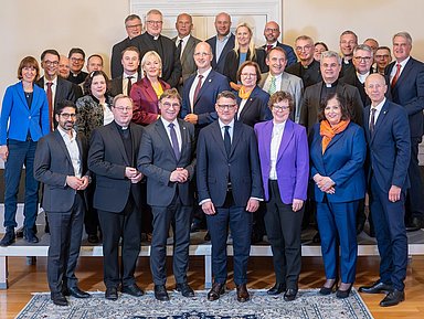 Spitzentreffen in der Hessischen Staatskanzlei in Wiesbaden