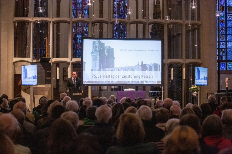 Gedenken 75 Jahre Bombadierung Kassels Martinskirche 2018