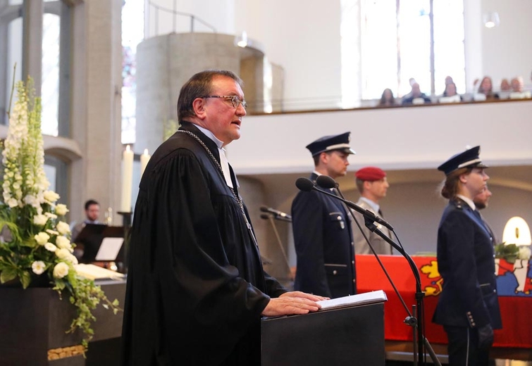 Bischof Prof. Dr. Martin Hein - Trauerfeier für den verstorbenen Regierungspräsidenten Dr. Walter Lübcke am 13.6.2019 in der Martinskirche in Kassel. (Foto: Andreas Fischer)