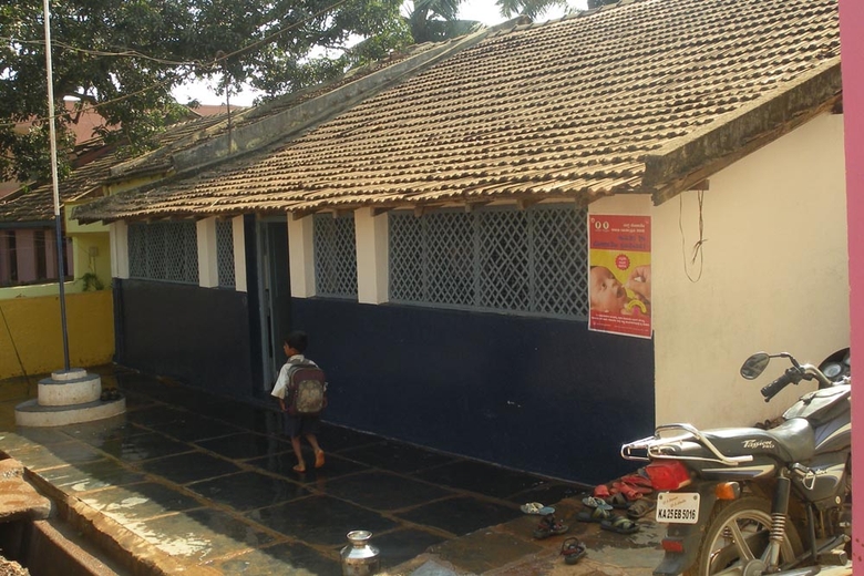 Das alte Gebäude der Schule vor dem Abriss - Partnerbesuch bei der Church of South India - Karnataka Northern Diocese vom 14. bis 23.1.2020 in Indien (Foto: medio.tv/Müller)