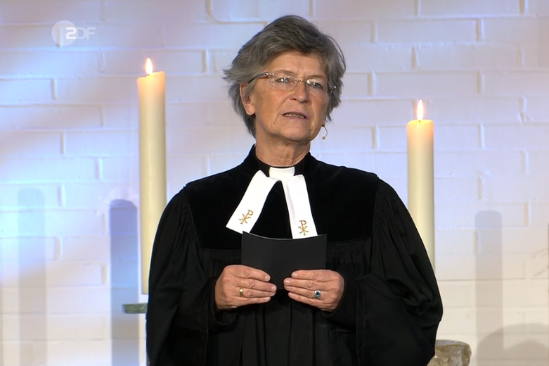 Predigte im Eröffnungsgottesdienst: Die ehemalige Münchner Regionalbischöfin Susanne Breit-Keßler. (Foto: ZDF-Mediathek)