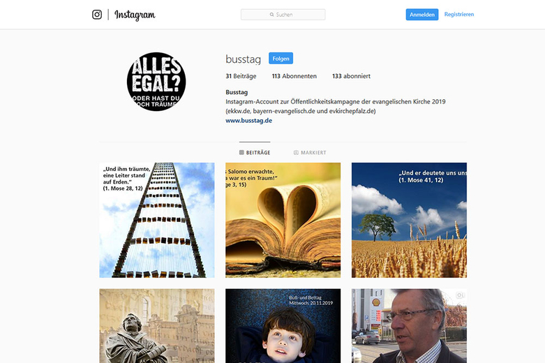 Instagramkanal der Kampagne unter instagram.com/busstag
